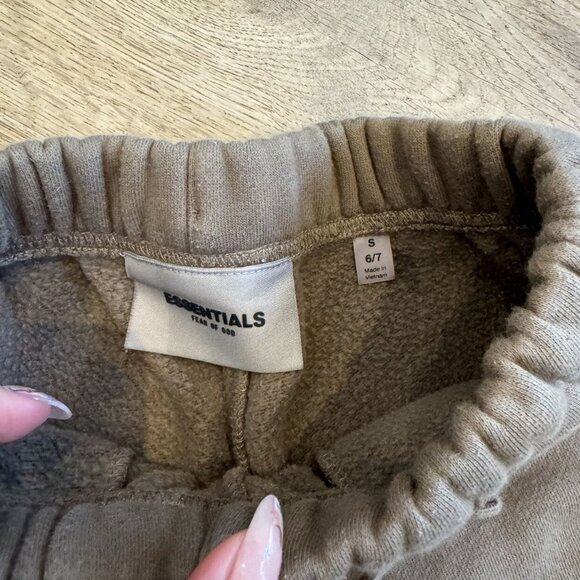 Olive Green Essentials Shorts Tee Short Set Outfit - Picture 8 of 9